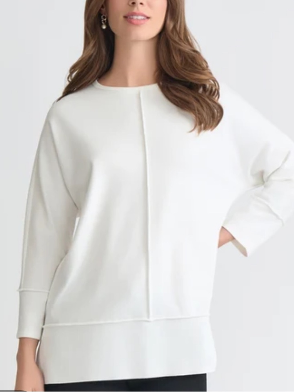 •Spanx• white perfect length dolman 3/4 sleeve sweatshirt